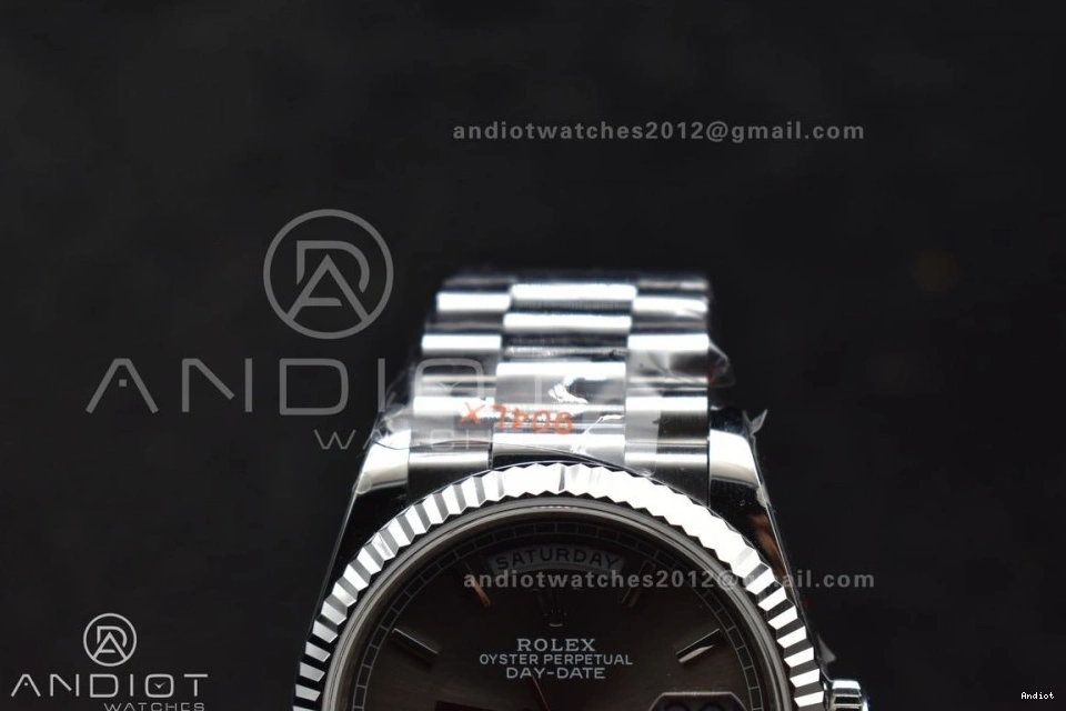 904L Grey (Gain vr3255 DayDate on Bracelet V5 Best Weight) Dial SS 36 Edition QF President Steel 0417